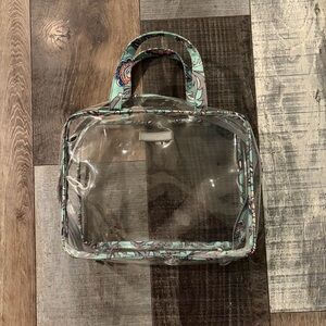 Vera Bradley Clear Stadium Travel Tote Mint Floral Trim